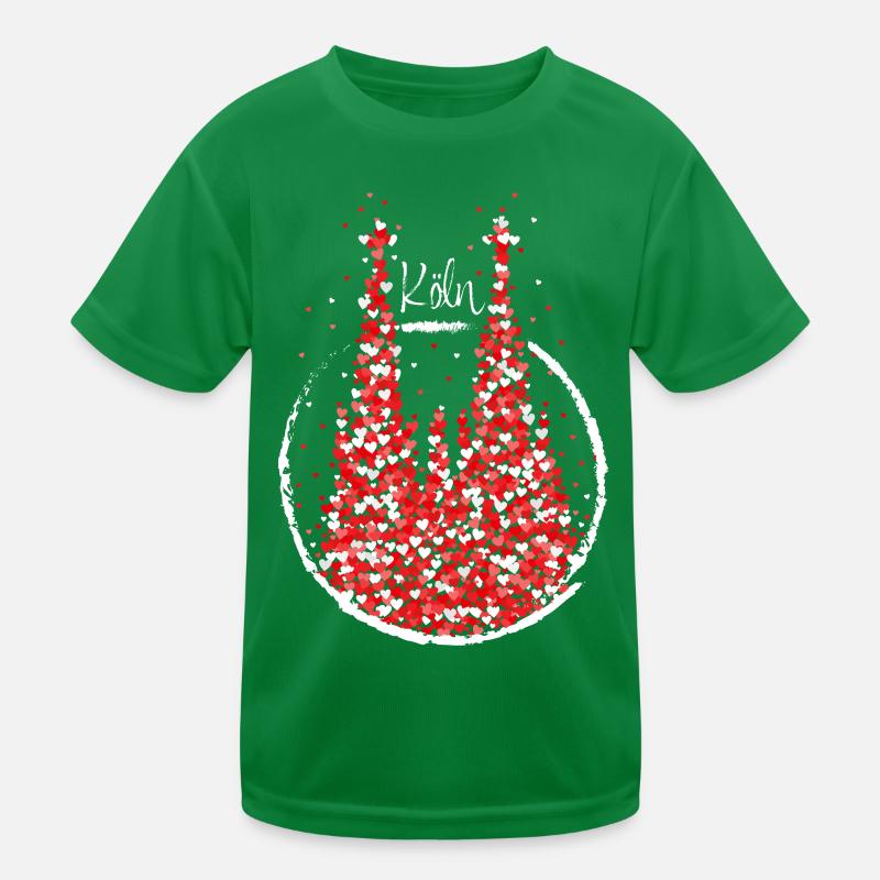 Cathédrale de Cologne Carnaval Carnaval Rouge Blanc T-shirt sport Enfant