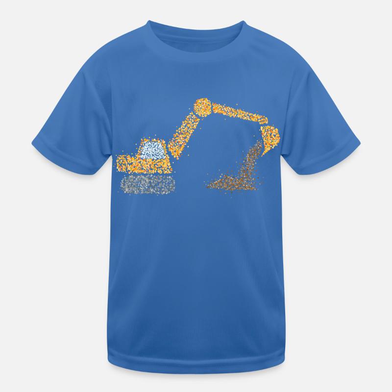 Excavatrice Chantier de construction Ouvrier de la construction Véhicule de construction T-shirt sport Enfant