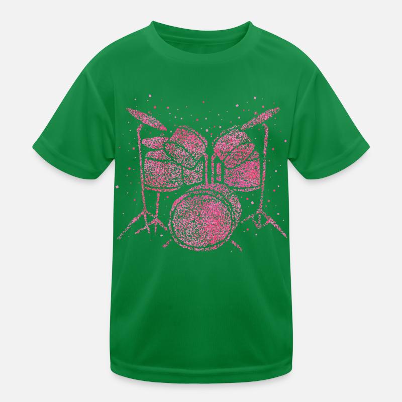 Schlagzeug Schlagzeugerin Drumset Kinder Funktions-T-Shirt