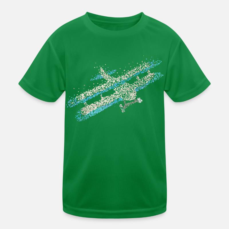 Doppeldecker Flugzeug Flieger Modellflug Kinder Funktions-T-Shirt