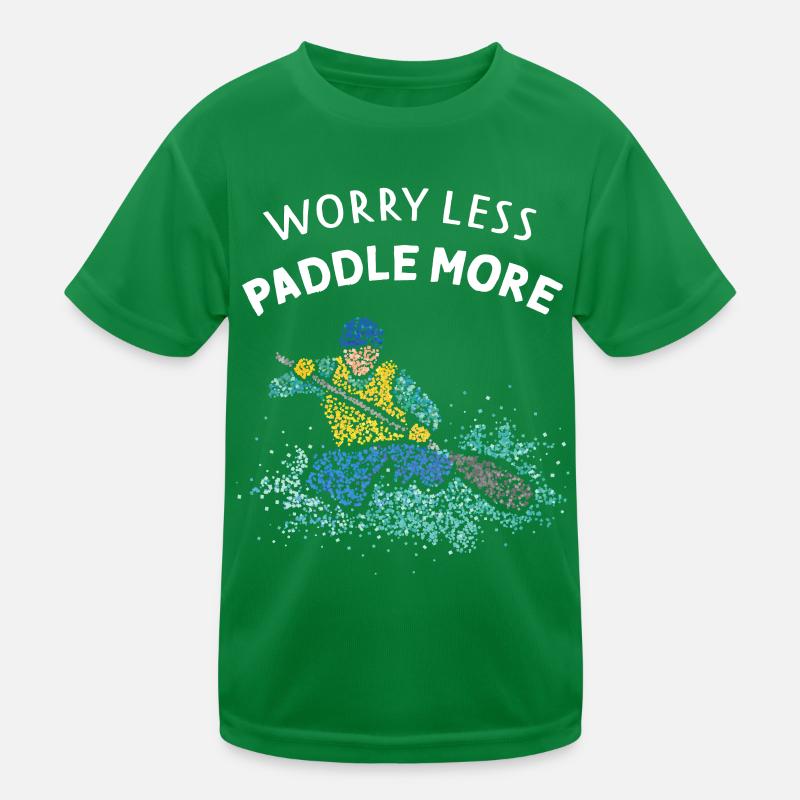Souci moins Pagaie plus Canoë Canoë Eau vive T-shirt sport Enfant