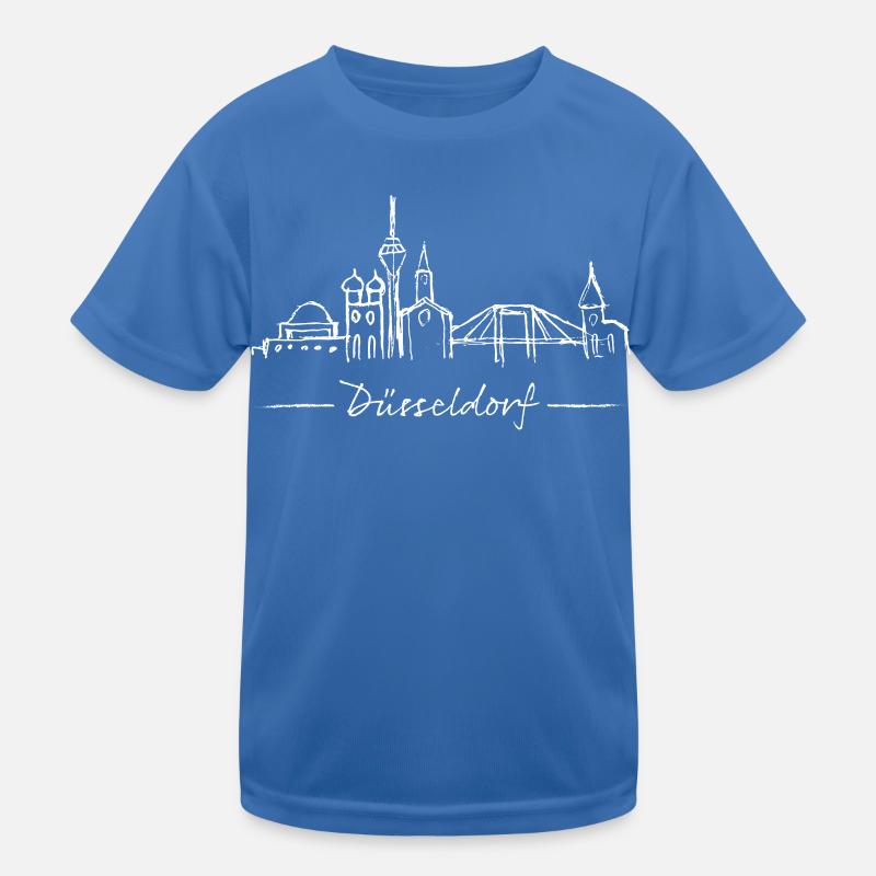 Düsseldorf Skyline Silhouette Düsseldorfer - Kinder Funktions-T-Shirt - Königsblau