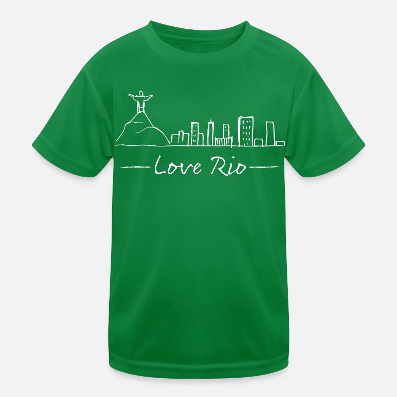 Rio Skyline Silhouette Städtetrip Brasilien Kinder Funktions-T-Shirt
