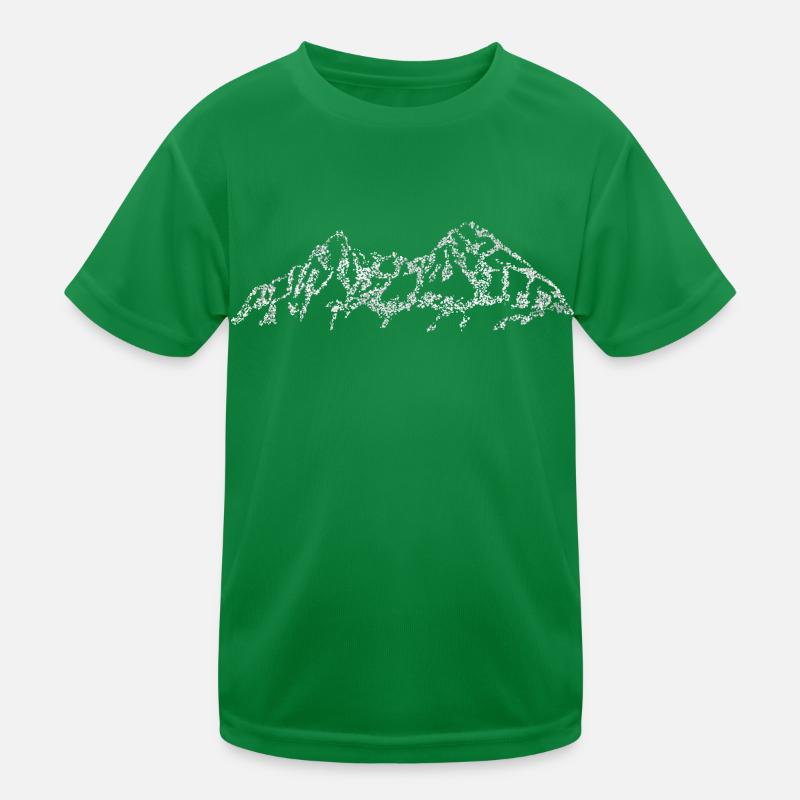 Gebirge Gipfel Bergsteiger Klettern Eisklettern Kinder Funktions-T-Shirt