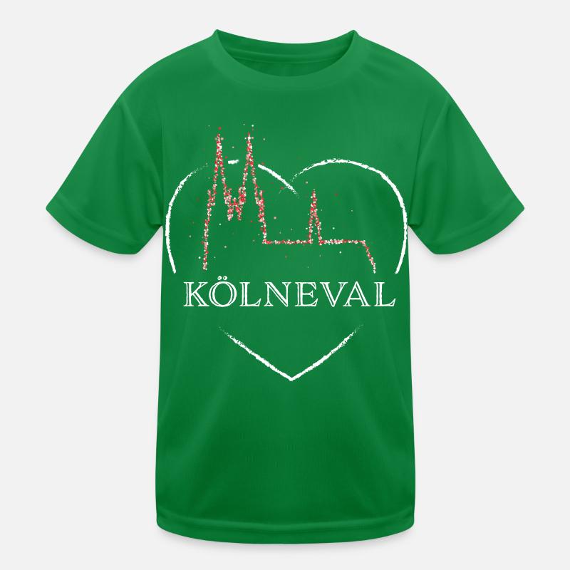 Rot Weiss Kölner Dom Karneval Fasching Konfetti Kinder Funktions-T-Shirt