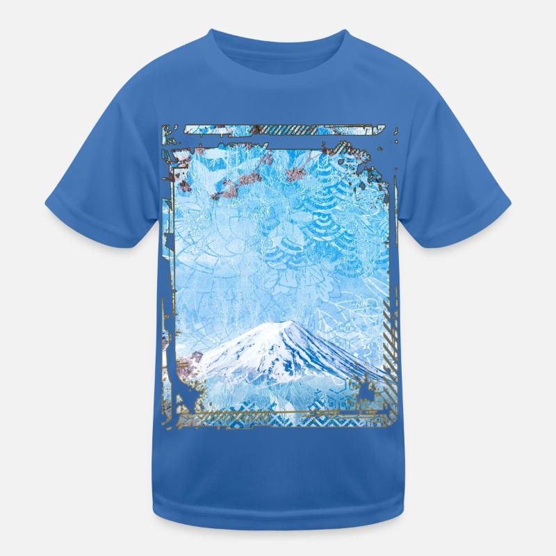 Japan Mount Fuji Kirschblüte Sakura Collage Kinder Funktions-T-Shirt