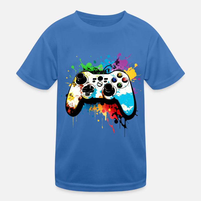 Gaming Controller Graffiti Computer Games Gamer Kids Functional T-Shirt
