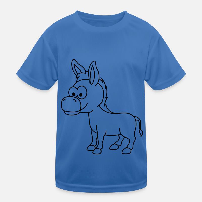 Esel Comic Tier Kinder Funktions-T-Shirt