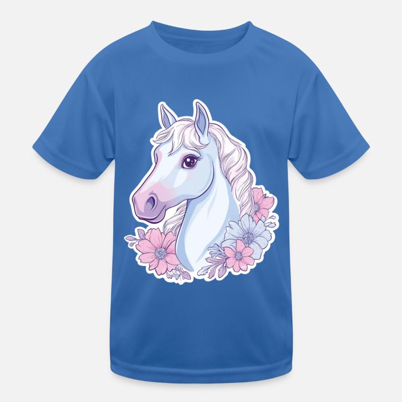 Pferd Kinder - Kinder Funktions-T-Shirt - Königsblau