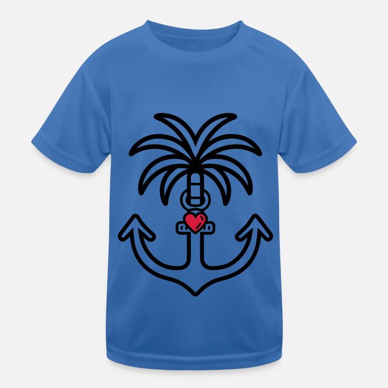 Palme Anker Herz Liebe Kinder Funktions-T-Shirt