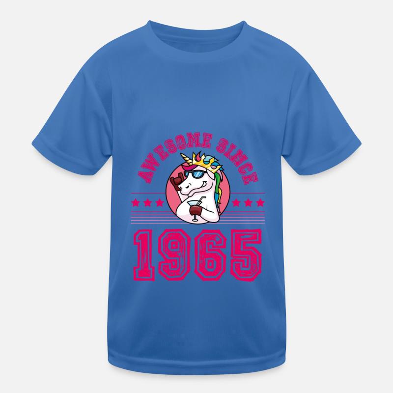 1965 Awesome Einhorn Kinder Funktions-T-Shirt