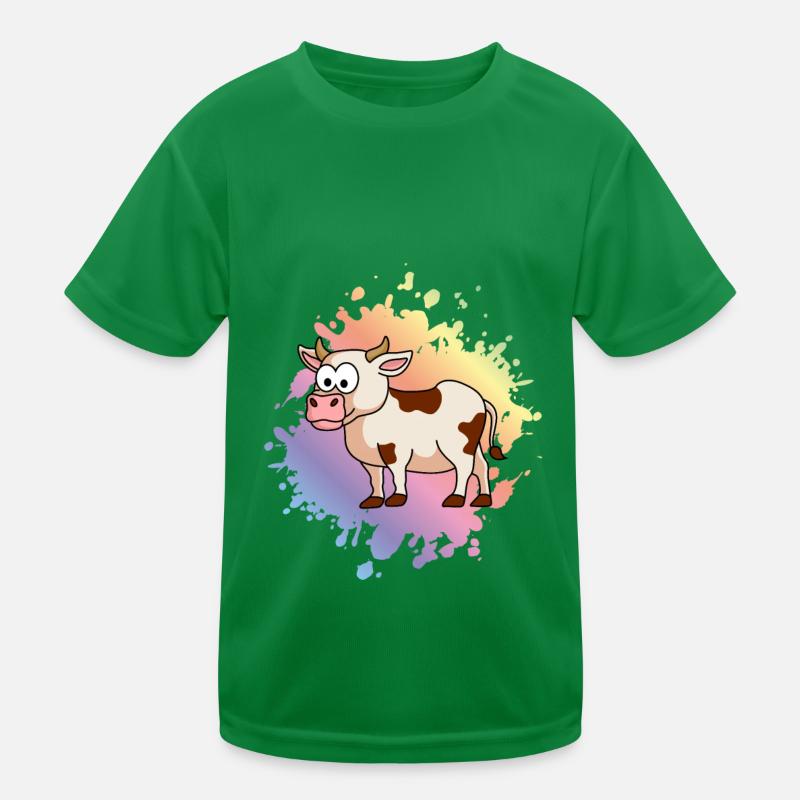Kuh Comic Tier Kinder Funktions-T-Shirt