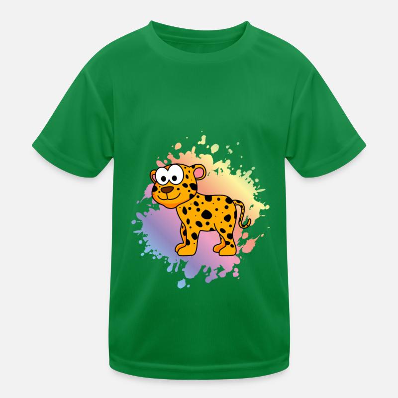 Leopard Comic Tier Kinder Funktions-T-Shirt