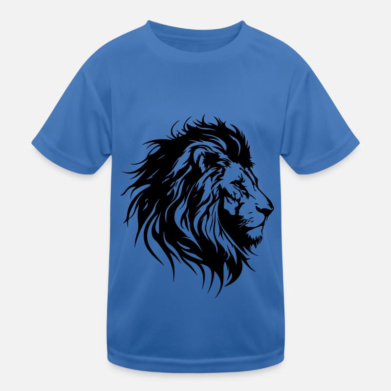 Löwenkopf Löwe Silhouette Kinder Funktions-T-Shirt