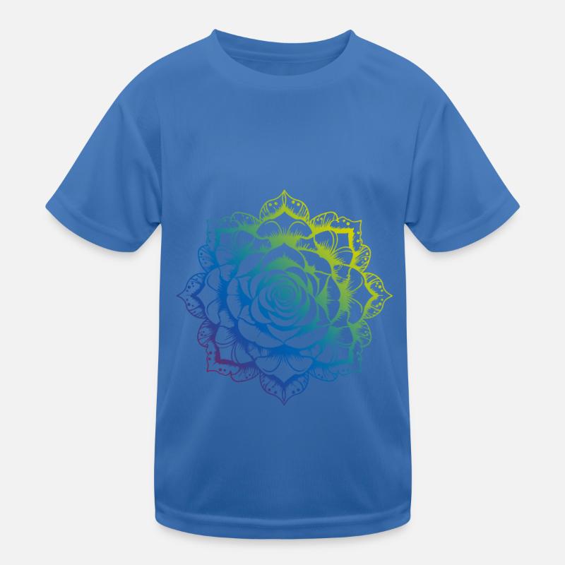 Rose Mandala Boho T-shirt sport Enfant
