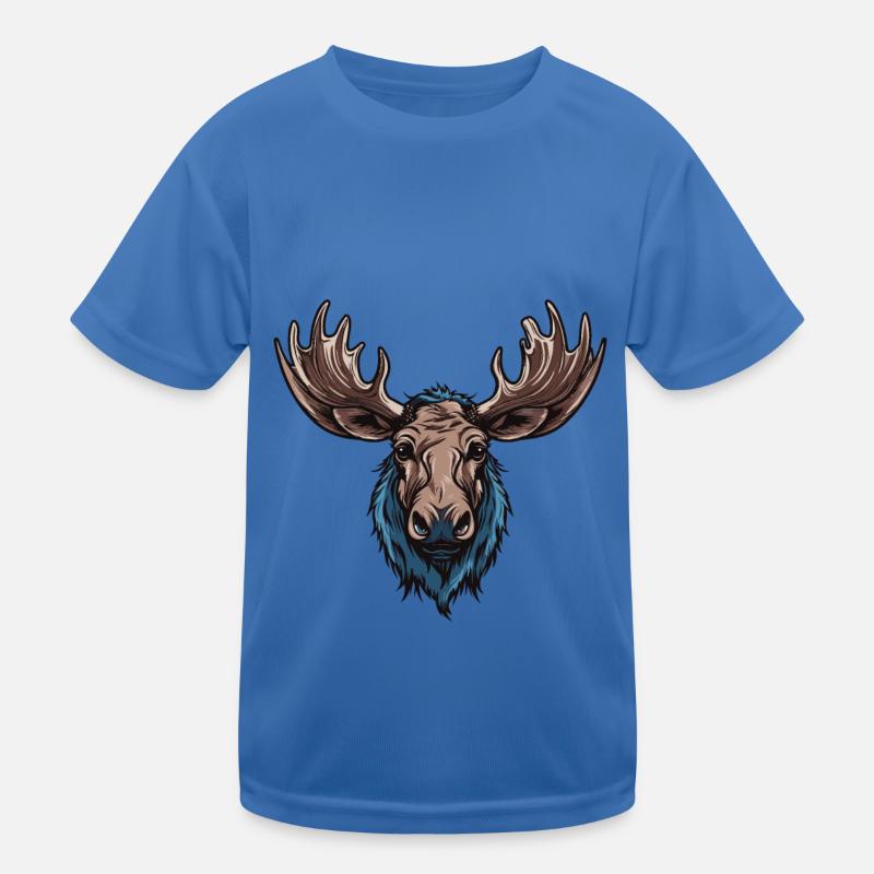 Elch Portrait Kinder Funktions-T-Shirt