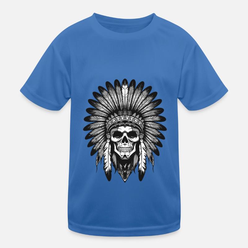 Apache Indian Skull Chief Kids Functional T-Shirt
