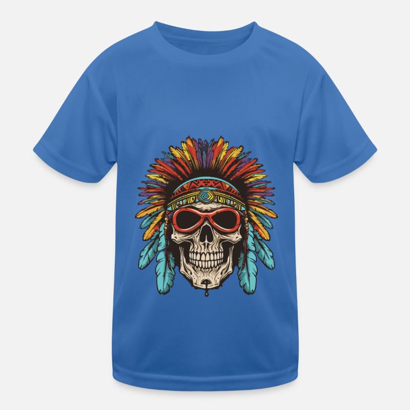 Apache Skull Native American Kids Functional T-Shirt