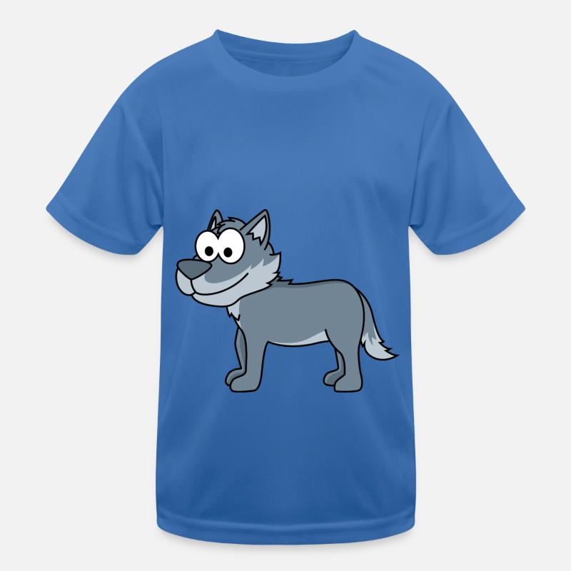 Wolf Comic Tier Kinder Funktions-T-Shirt