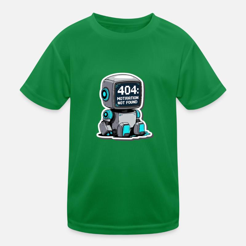 404 Motivation Not Found – Robots at the Limit Kids Functional T-Shirt