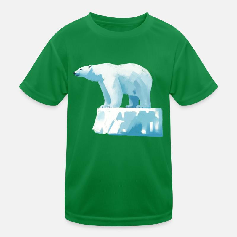 Eisbär auf Eisscholle Kinder Funktions-T-Shirt