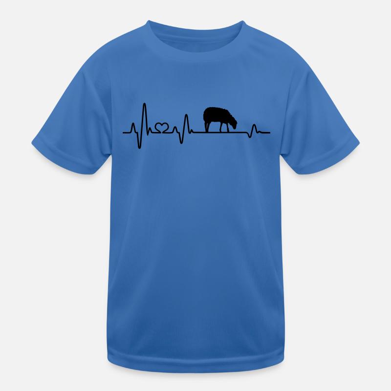 Schaf Herzschlag Schäfer Geschenkidee liebe Schafe - Kinder Funktions-T-Shirt - Königsblau