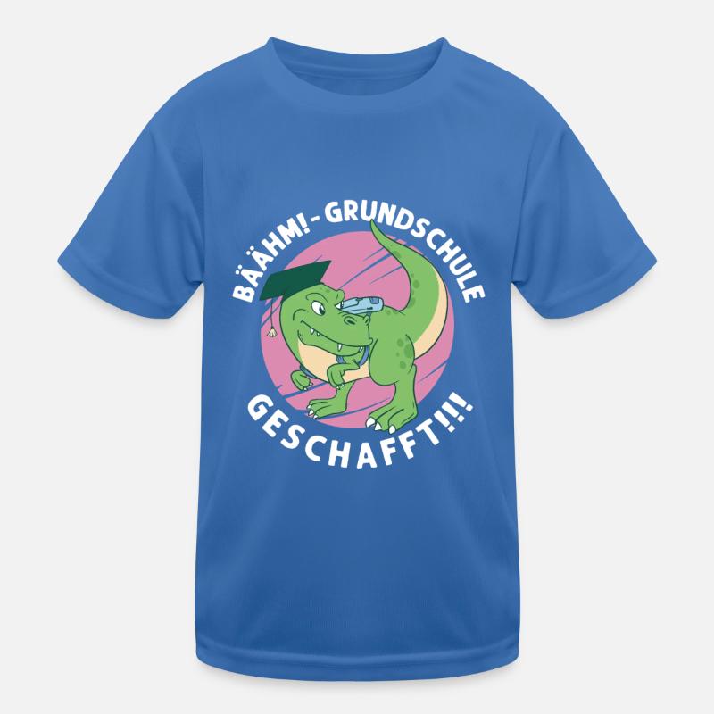 Grundschule geschafft, Schulkind Geschenkidee Dino Kinder Funktions-T-Shirt