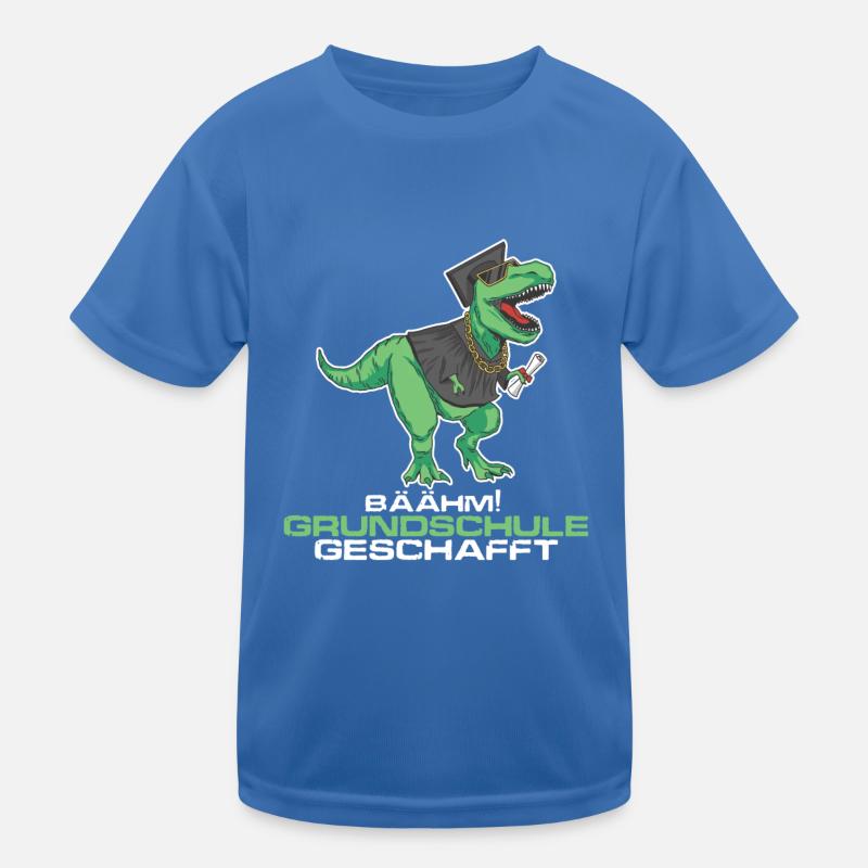 Grundschule geschafft, Schulkind Geschenkidee Dino Kinder Funktions-T-Shirt