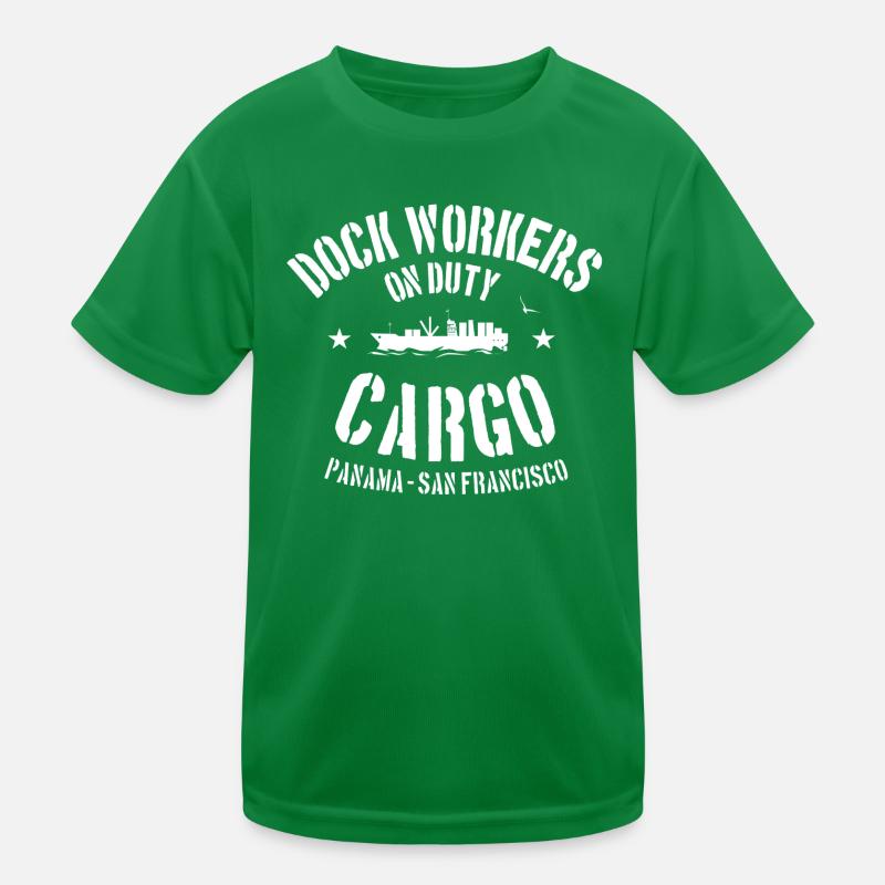 Dock workers on duty Kinder Funktions-T-Shirt