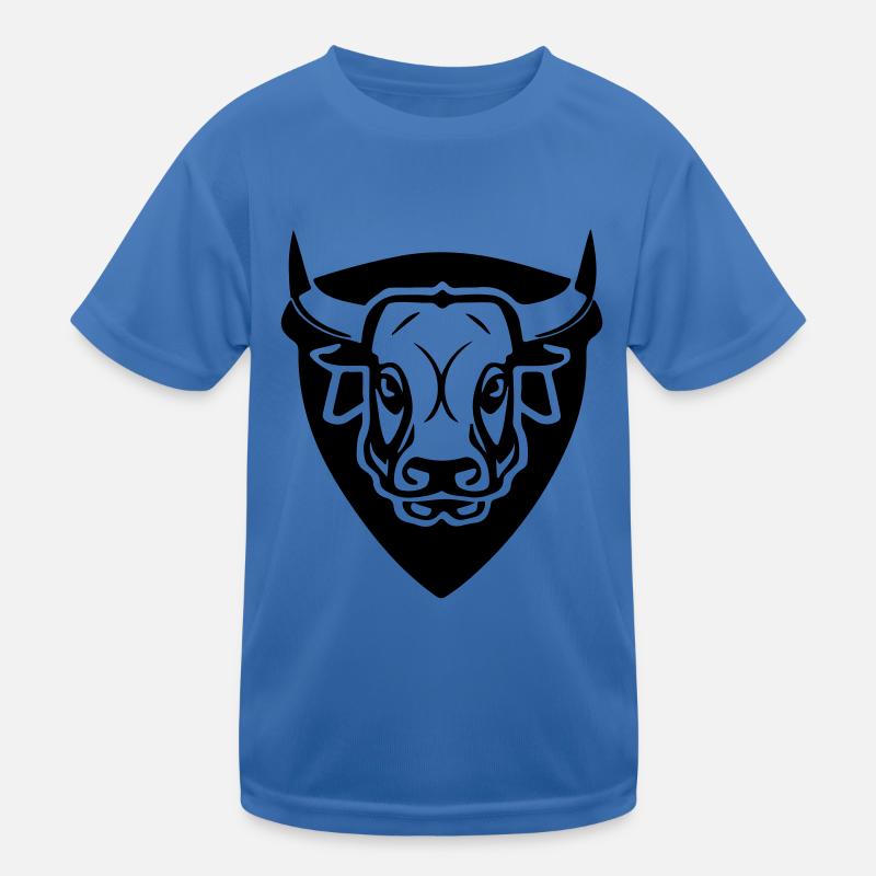 Bull in front with shield Kids Functional T-Shirt