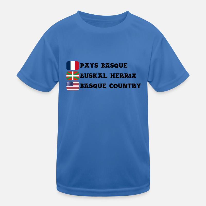 Pays Basque : drapeaux Français, Basque, Américain T-shirt sport Enfant