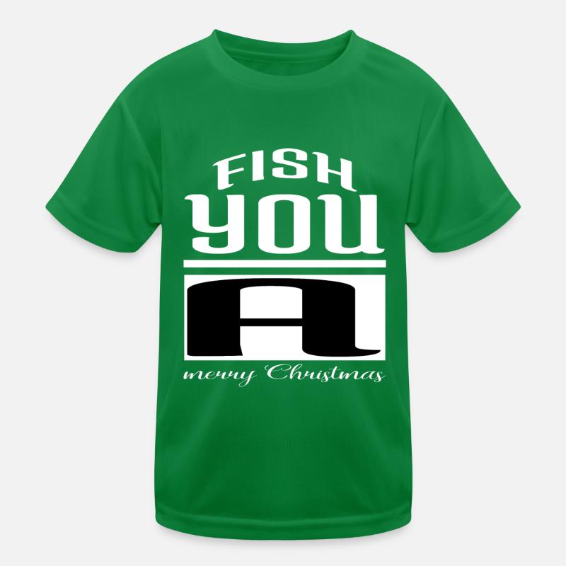 Bday Comic Happy Christmas Tree Fish Hook Baby Kids Functional T-Shirt