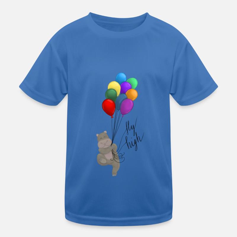 „Fly high“ Nilpferd Kinder Funktions-T-Shirt