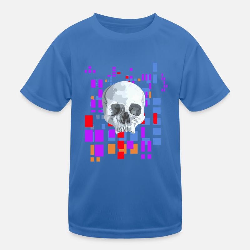 Image en pixels avec crâne T-shirt sport Enfant