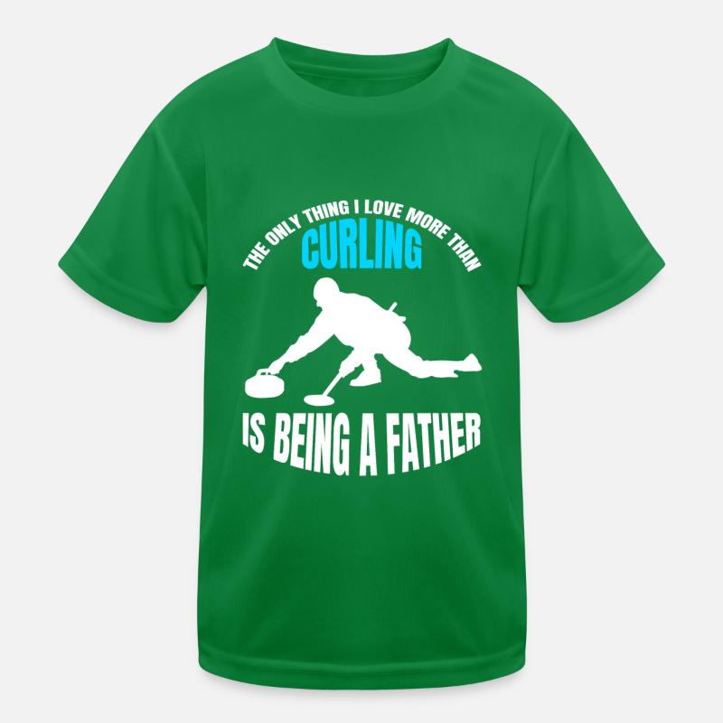 Pierre de curling Père Curl Papa Curler Pierre de curling T-shirt sport Enfant