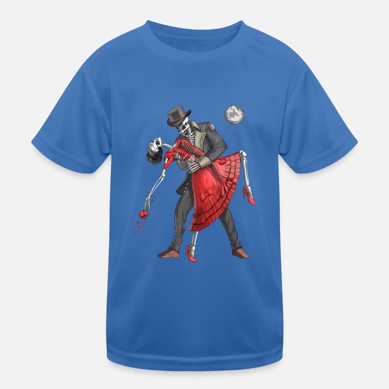 Goth Skeletons Dancing - Kids Functional T-Shirt - royal blue