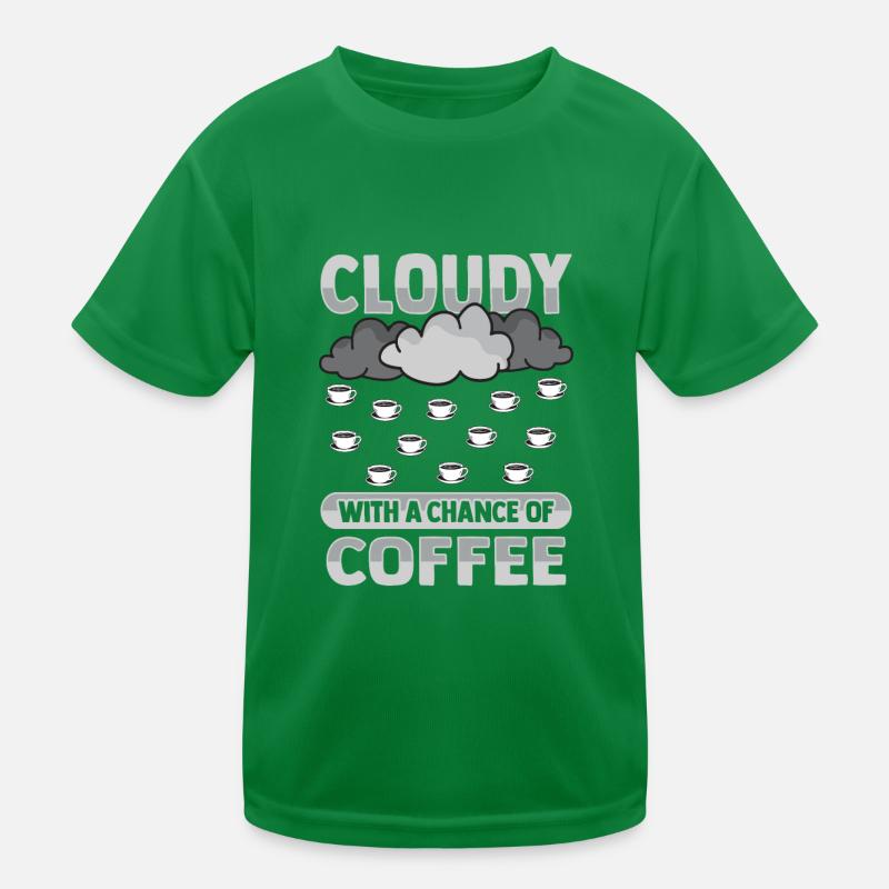 Cloudy with a chance for coffee design Kids Functional T-Shirt