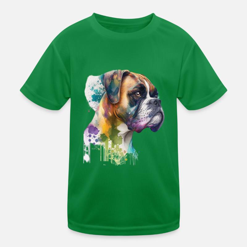 Conception de l’aquarelle allemande Boxer Dog T-shirt sport Enfant
