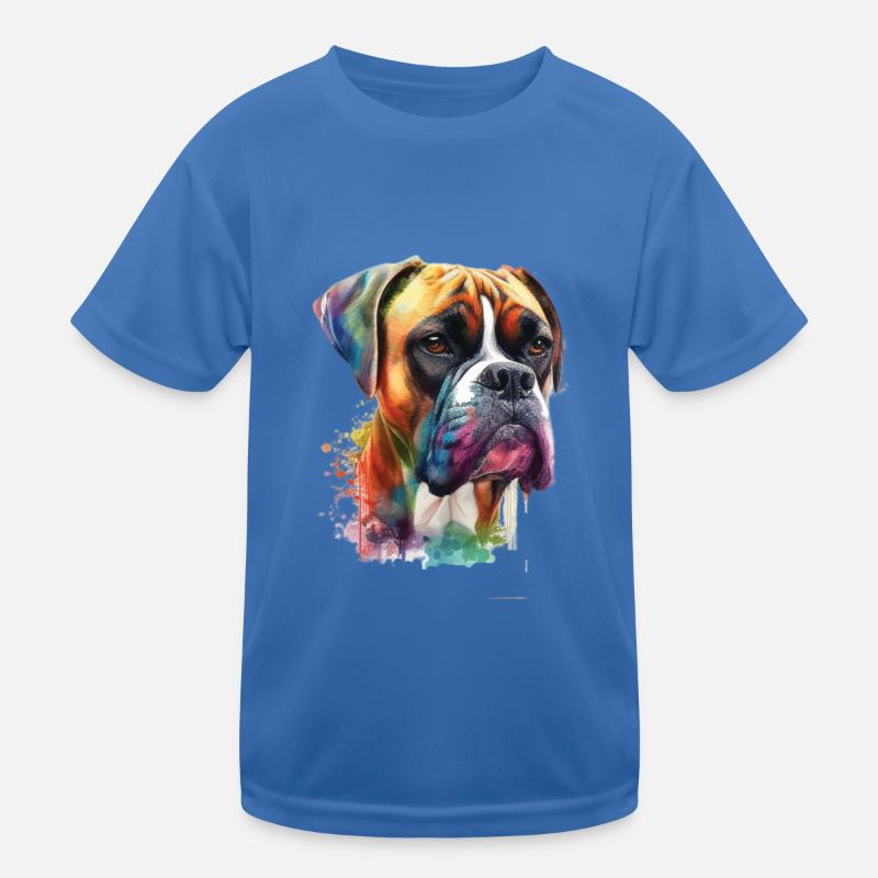 Deutscher Boxer Hund Wasserfarbe Design Kinder Funktions-T-Shirt
