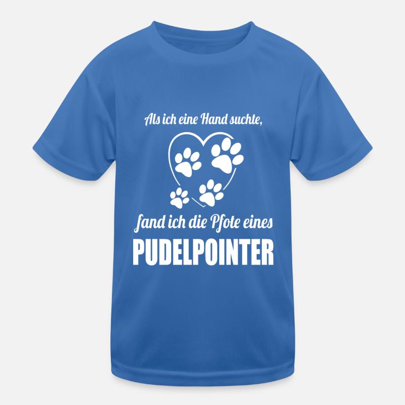 Hand & Pfote - Spruch - Pudelpointer - Kinder Funktions-T-Shirt - Königsblau