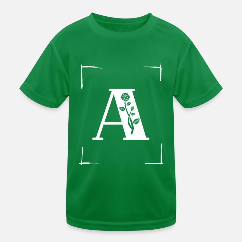 letter A initial Kids Functional T-Shirt