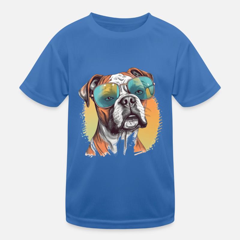 Deutscher Boxer Hund mit Sonnenbrille Kinder Funktions-T-Shirt