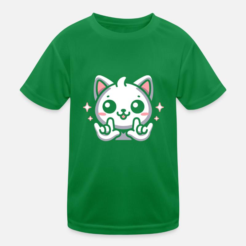 ILY Cat ASL Geste de la main Perte auditive sourde T-shirt sport Enfant