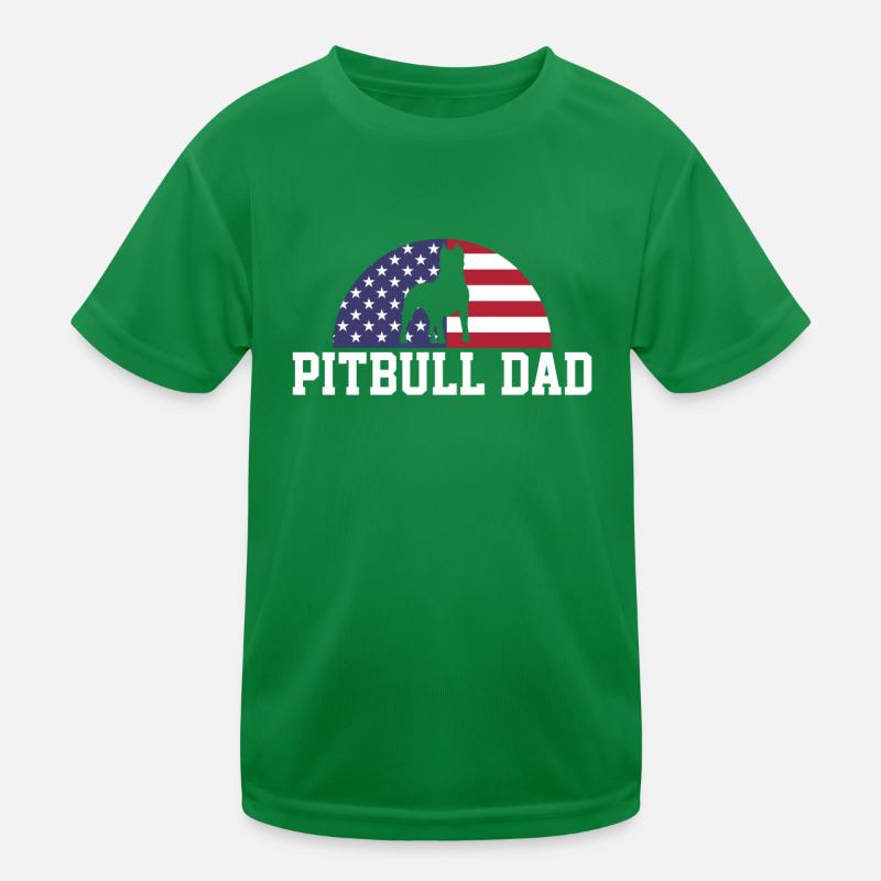 Un père pitbull serrant le drapeau américain Merica Pride T-shirt sport Enfant