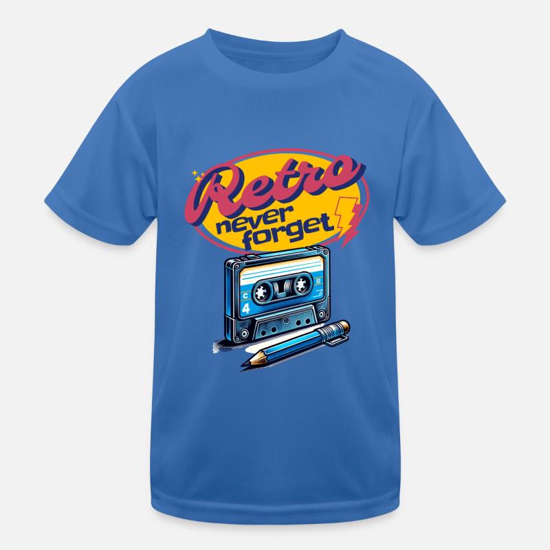 Retro Cassette and Pen Never Forget Cool Fun Kids Functional T-Shirt