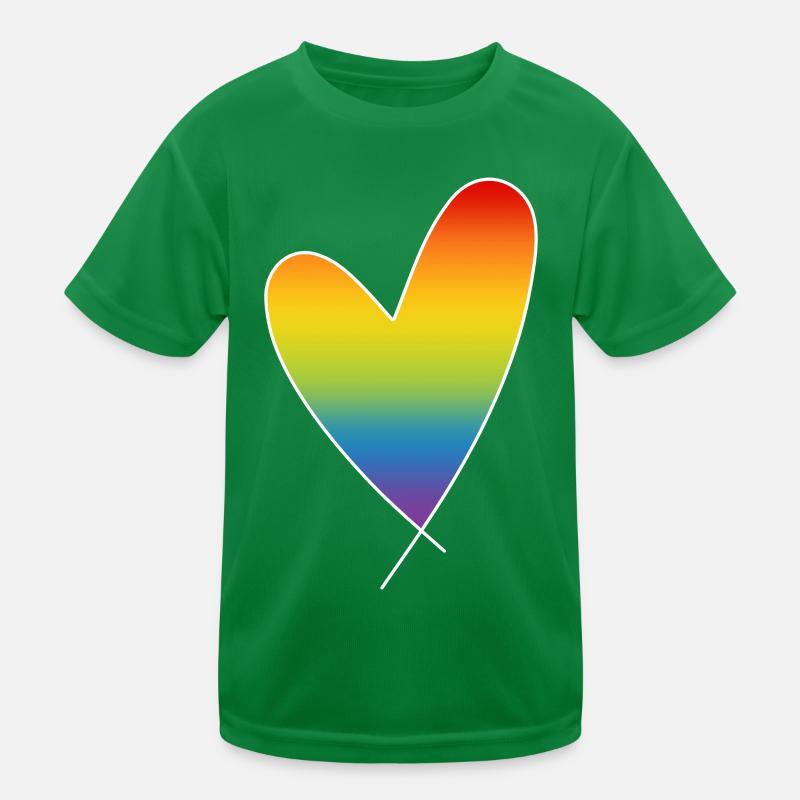 Regenbogen Herz Regenbogenfarben CSD Pride Month Kinder Funktions-T-Shirt