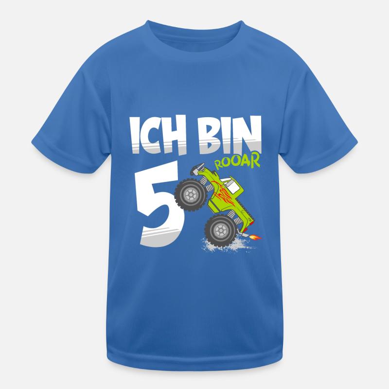 5. Geburtstag Monstertruck 5 Jahre Junge Geschenk Kinder Funktions-T-Shirt