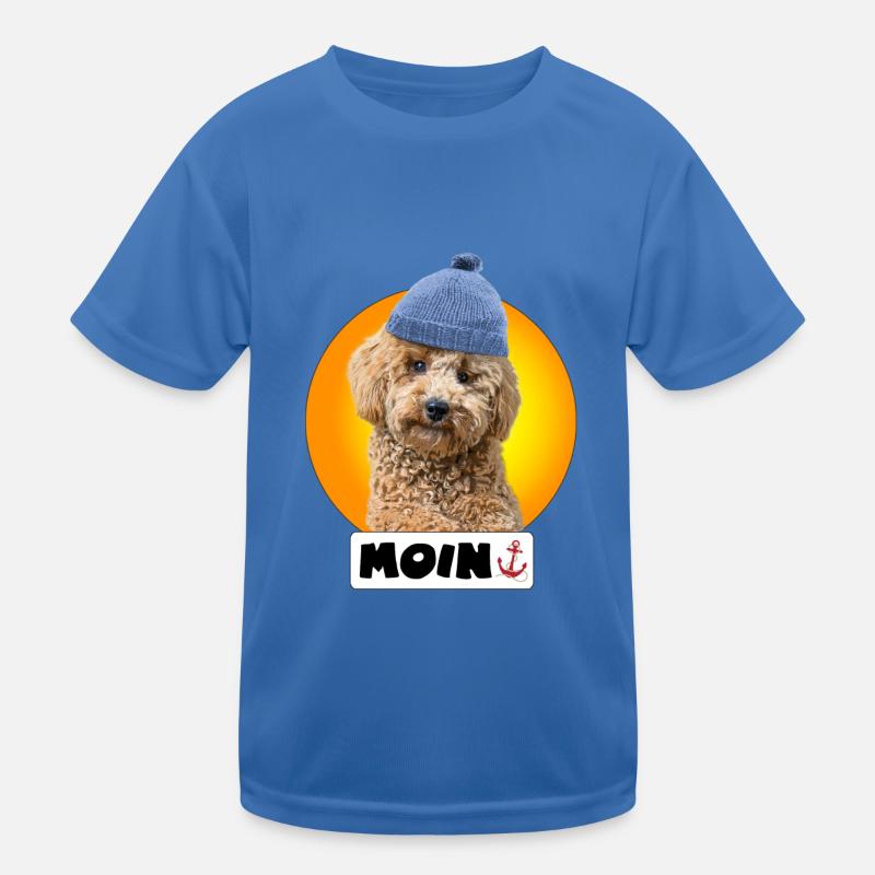 Pudel mit Pudelmütze "Moin" Kinder Funktions-T-Shirt