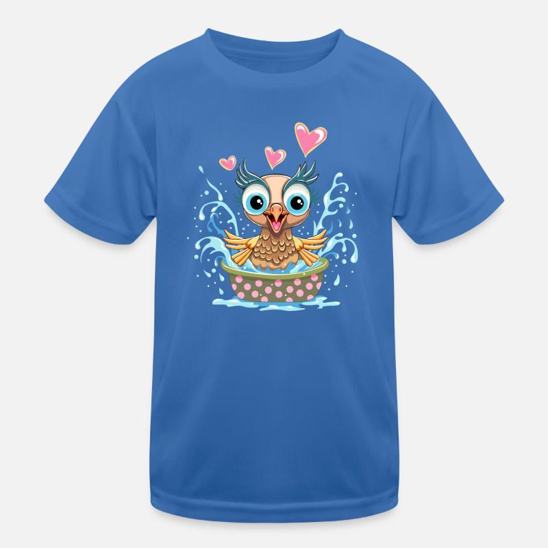 Bird in its bath Kids Functional T-Shirt