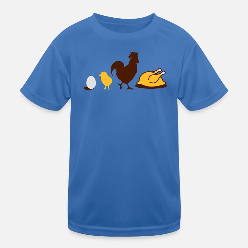 Egg,chick, rooster and chicken poultry Evolution Kids Functional T-Shirt